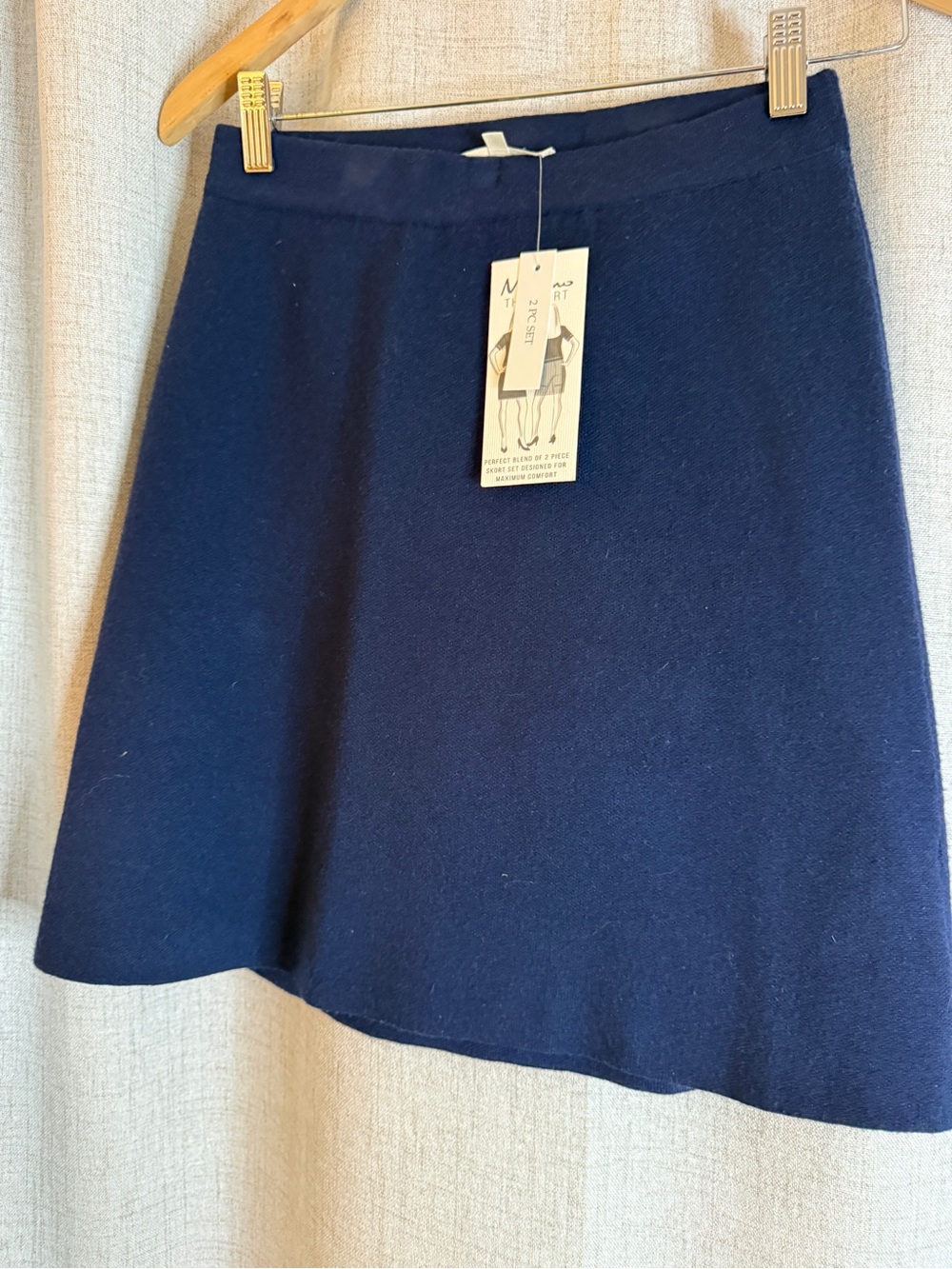Milano Navy A-Line Knit Skirt